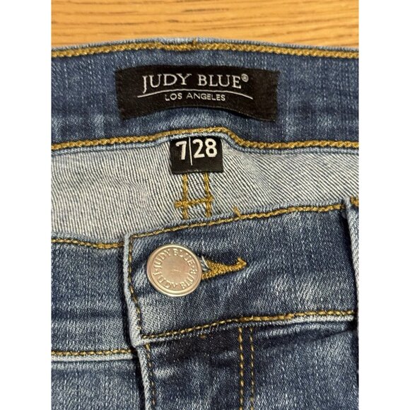 Judy Blue Jeans Womens 7/28‎ Blue Skinny Fit Distressed Stretch Denim Pants City - Picture 4 of 13